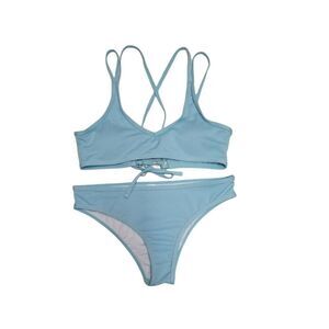 2 piece swimsuit bikini set Light Blue Size Medium